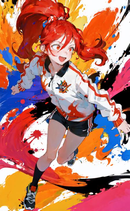 117097-4094699952-masterpiece, best quality, 1girl, red ponytail, long hair, oversized track jacket, shorts, happy, fun, paint splatter, paint, dy.png